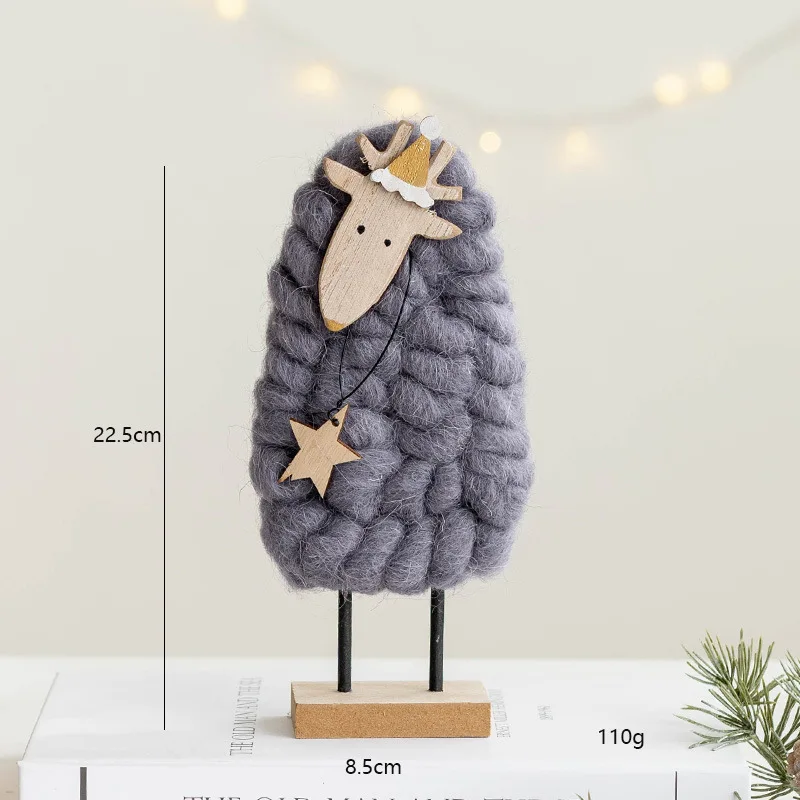 Wool Felt Nordic Ornaments Wood Christmas Tree Elk Old Man
