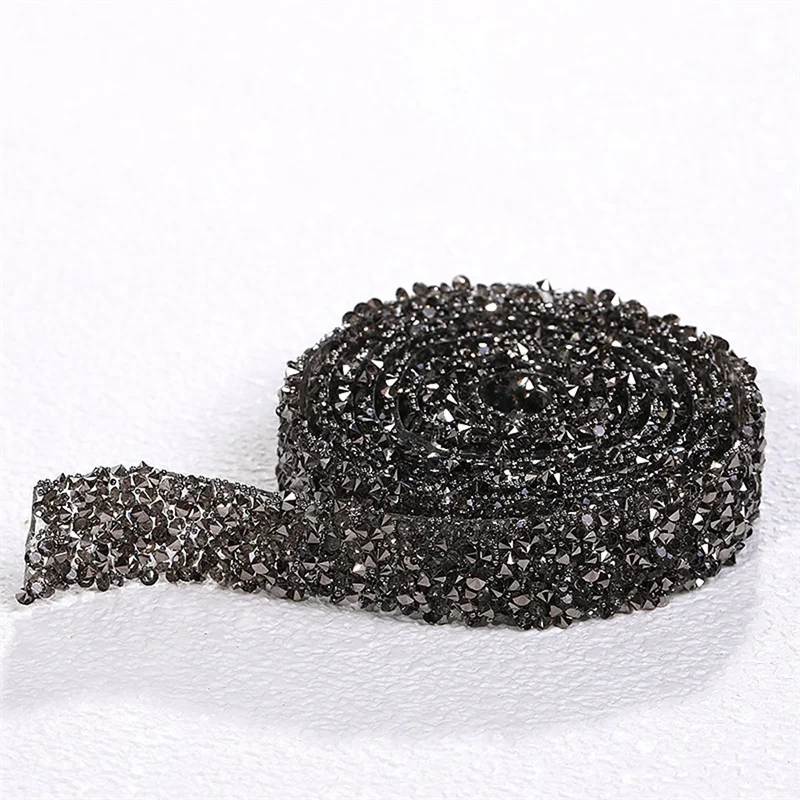 2 Yards/roll Glitter Rhinestone Tape Glass Crystal Decoration Trim Diy  Shoes Pants Border Banding For Garment Hats Embellishment - Rhinestones -  AliExpress