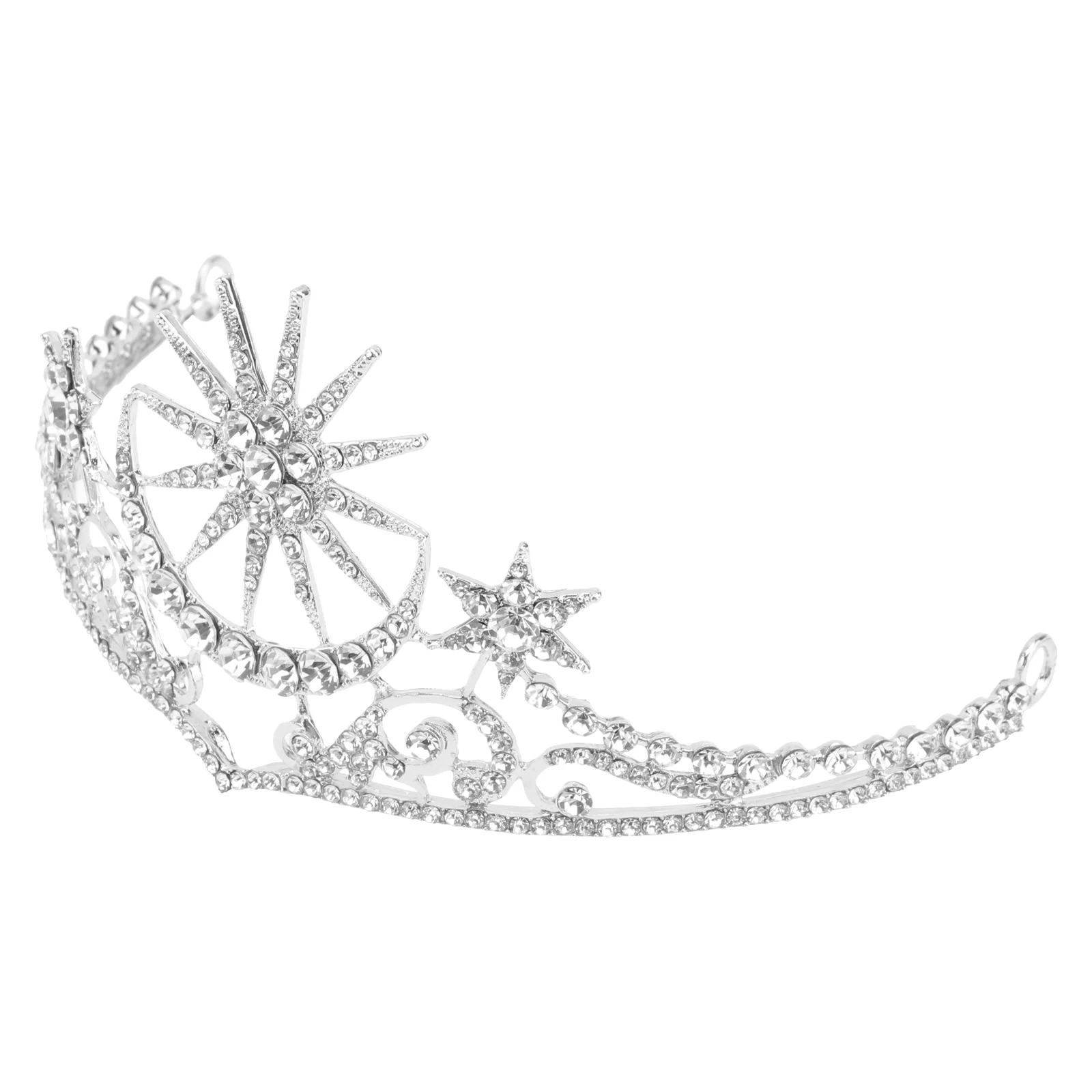 

Rhinestones Bridal Tiara Crown for Women Choker Necklace Banquet Prom Accessories Silver Hair