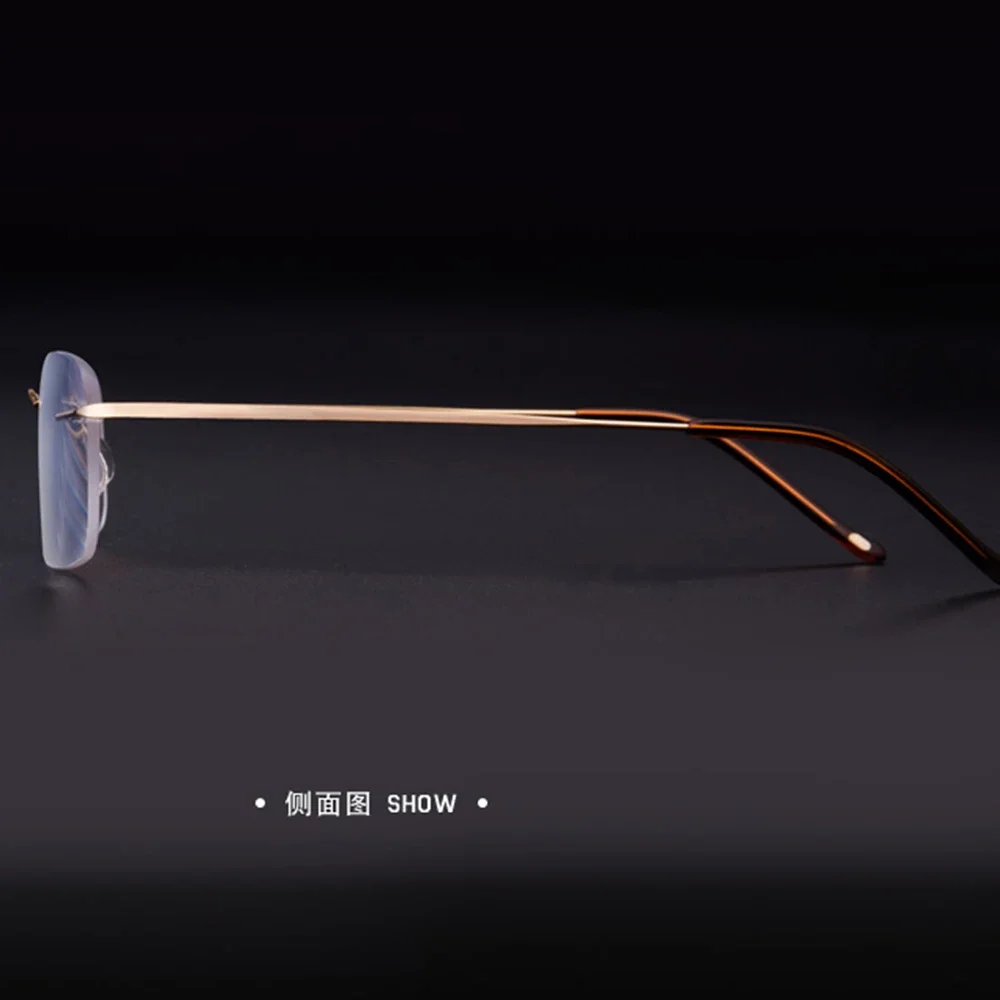 NOMANOV =  Titanium Alloy Rimless Progressive Multifocal Reading Glasses See Near And Far ADD +75 100 150 175 200 To 400 4
