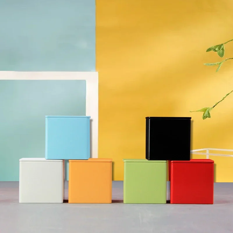 Tea Tin Box Tea Storage Containers Portable Metal Storage Box Empty Packaging tea tin box tea canister