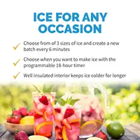 Portable Ice Maker 50 lb. Daily | Red | 3 Size Bullet Shaped Ice | First Batch Under 10 Minutes | Self Cleaning Quiet Operation 2