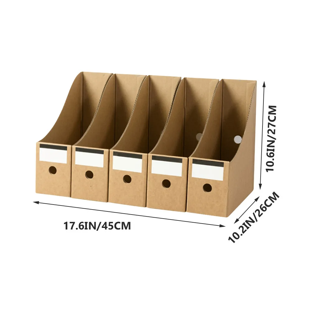 10 scatole per archiviazione documenti, organizer per documenti da ufficio, porta documenti da scrivania, porta documenti versatili in carta kraft per casa e ufficio - immagine 2