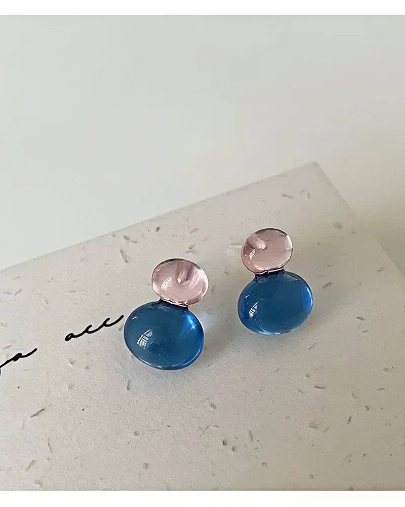 2026 Kontrastfarbene, hochtransparente Harz-Ohrstecker | Koreanischer Niedlicher Stil, hypoallergen | Weihnachtlicher Bohemian-Party-Schmuck – Detail 22