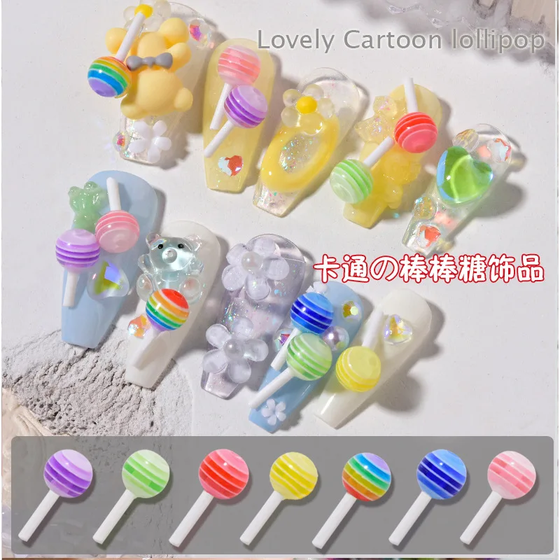 Airssory 200 Cabochon Resina A Forma Di Lecca Lecca Misti Per Gioielli Fai Da Te, Scrapbooking E Decorazioni - 13,5 Mm