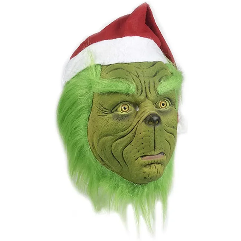 Kids Adult Grincher Costume Christmas Santa Costumes With Mask Furry Men Suit Green Hallween Outfit