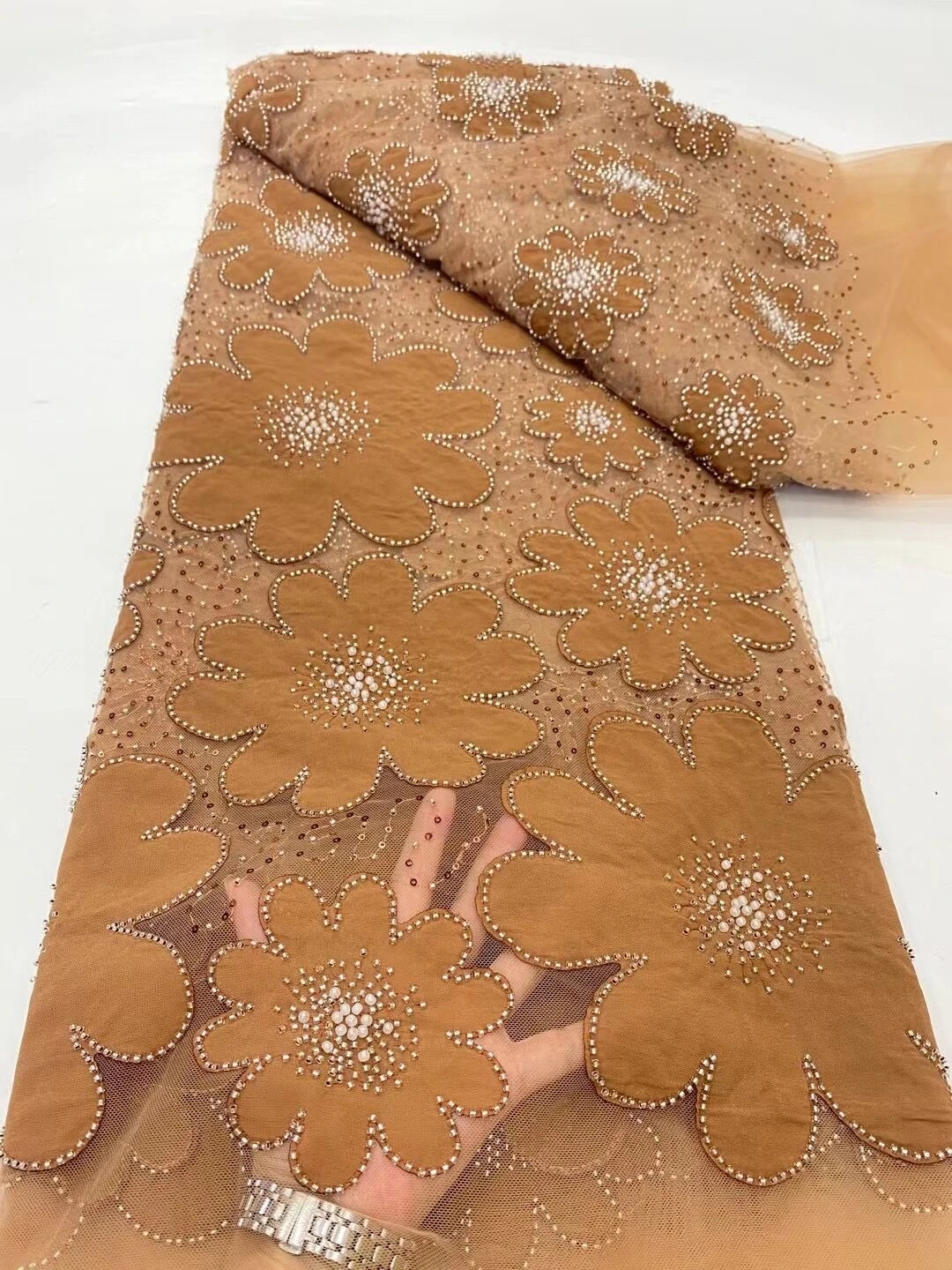 

Nigerian Tulle Lace Fabric for Sewing, Wedding Embroidery Dress, Chiffon Party Guipure, High Quality, Cotton 5Yard, 2024 DP0054