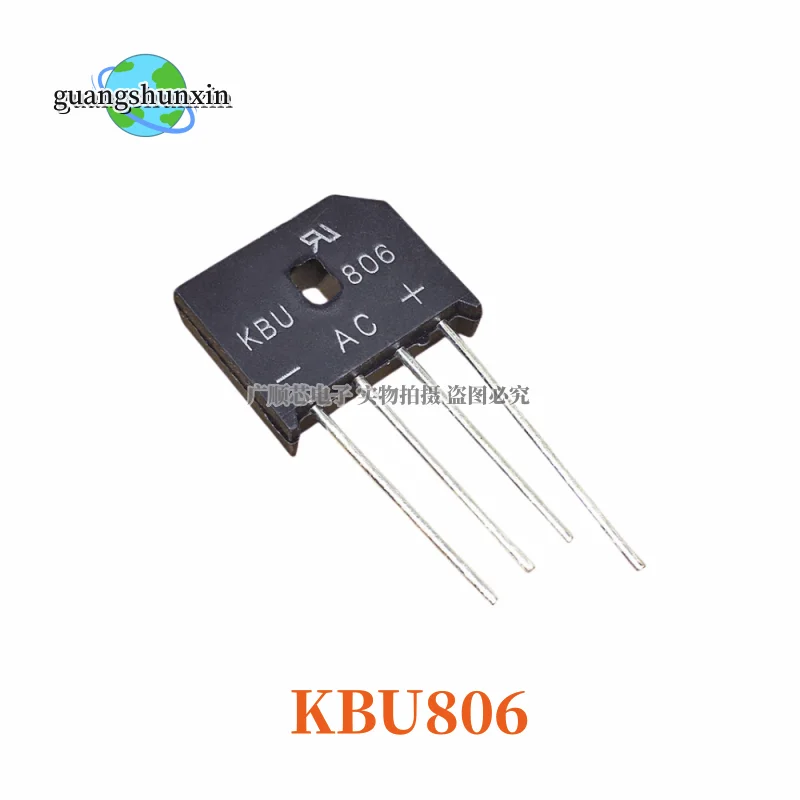 10PCS KBU1010 KBU1510 KBU2510 KBU860 KBU808 KBU810 KBU606 KBU608 KBU610 KBU806 Rectifier Bridge Flat Bridge Diode Bridge Rectifier Electronic Component Rectifier Diodes Electrical Rectifier Diodes