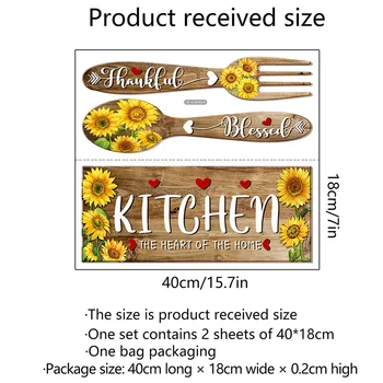Sunflower Theme Kitchen Self-Adhesive Wall Stickers 6