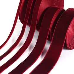 Luxurious Velvet Ribbon in Wine Red & Black for Elegant Gift Wrapping & DIY Decorations (Wine red)