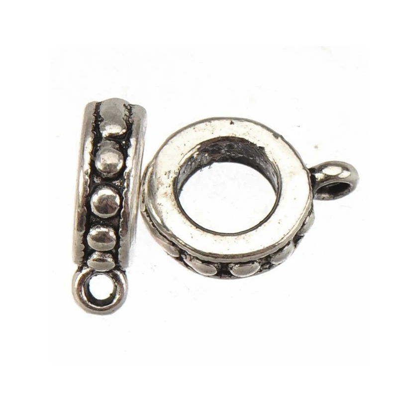 

60pcs Wholesale Lots Connector Charms Base Ring Bails Narrow Silver Plated Alloy Bracelet Diy Handmade Findings Jewelry Supplies