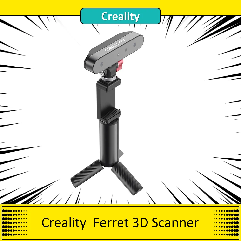Scanner 3D Furetto Creality Cr-Scan, Precisione Di 0.1Mm, Velocità Di Scansione Fino A 30Fps, Doppia Modalità, Scansione A Colori/Esterni Più Veloce