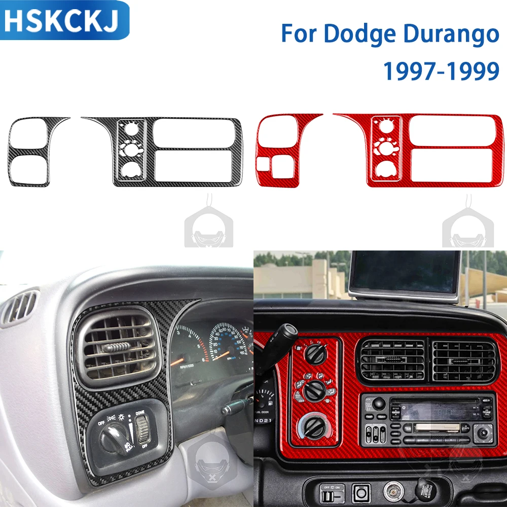 

Аксессуары из углеродного волокна для Dodge Durango 1997 1998 1999, интерьерная центральная консоль автомобиля, наклейка на панель переключателя фары