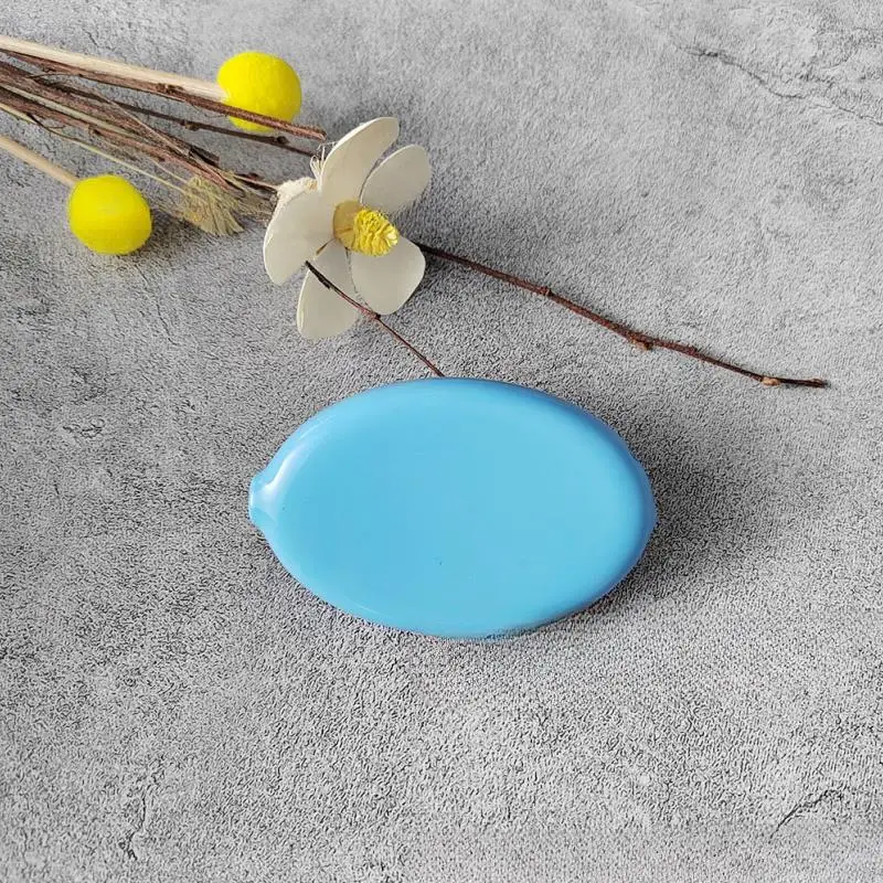 Small Oval Coin Purse Holds Change Mini Coin Purse Holders with Chain Solid Color PVC Fashion Portable Bag for Men Women