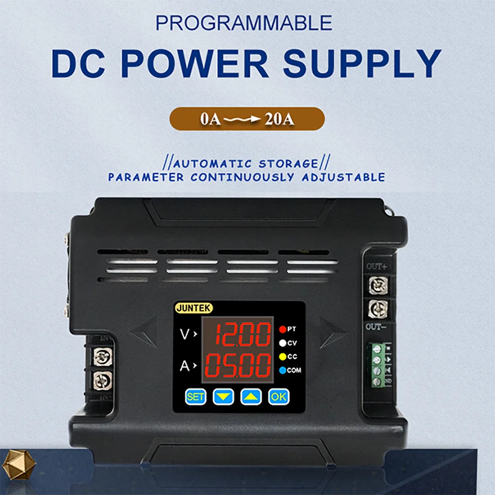 

JUNTEK DPH8920 96V20A Programmable DC DC Digital Adjustable Step Down Voltage Power Supply Buck Converter Communication 485