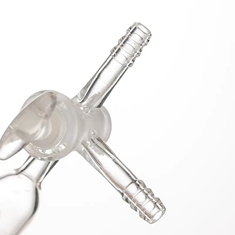 Glass Three-way Piston Exhaust Connector With PTFE Piston Valve Tetrafluoroethylene Adapter Throttle T-shaped Suction Connector