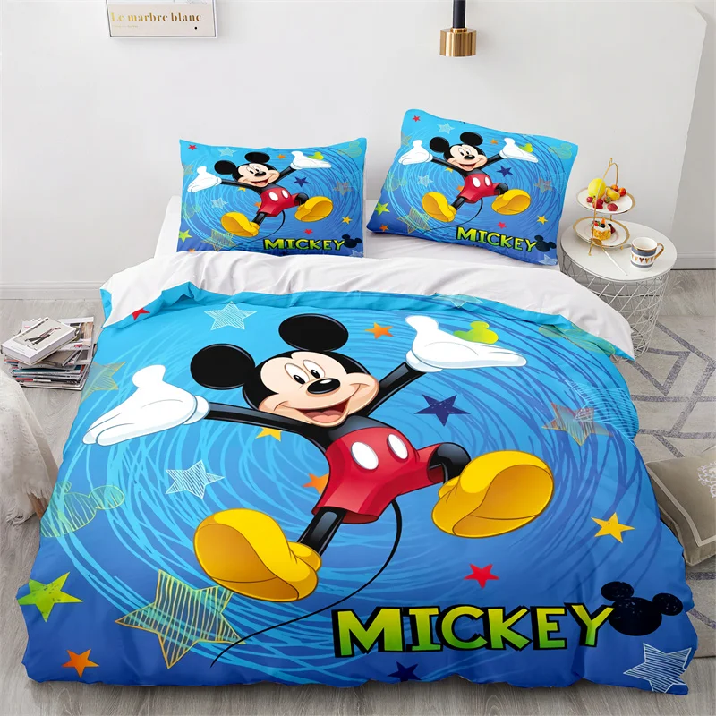 

Disney Mickey Minnie Bedding Set Cartoon Double Duvet Cover Set Twin Queen King Single White Black Kids Child Girl Bedclothes