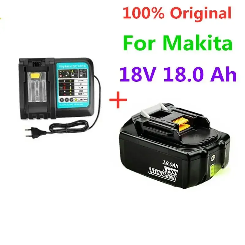 

2023 New 18V 18.0Ah Battery 8000mAh Li-Ion Battery Replacement Power Battery for MAKITA BL1880 BL1860 BL1830battery+ Charger