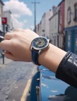 LONGLUX automatic watch rome wholesale mechanical wristwatches waterproof hollow leather mens watch men gift 2