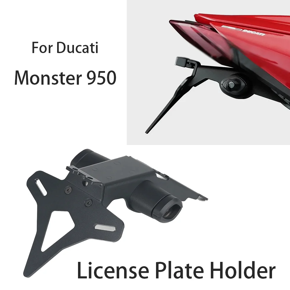 

For Ducati Monster 950 Monster950 2021-up 2022 2023 Motorcycle Rear Short Tail Stock License Plate Holder Tailstock Bracket Kit