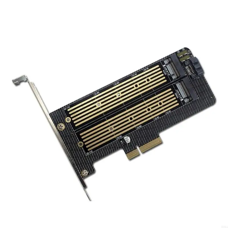 B0KA M.2 NVME Card Double SSDs To PCIE Adapter Card Supports M+B Key SSDs To PCIE Converters NVME Adapter