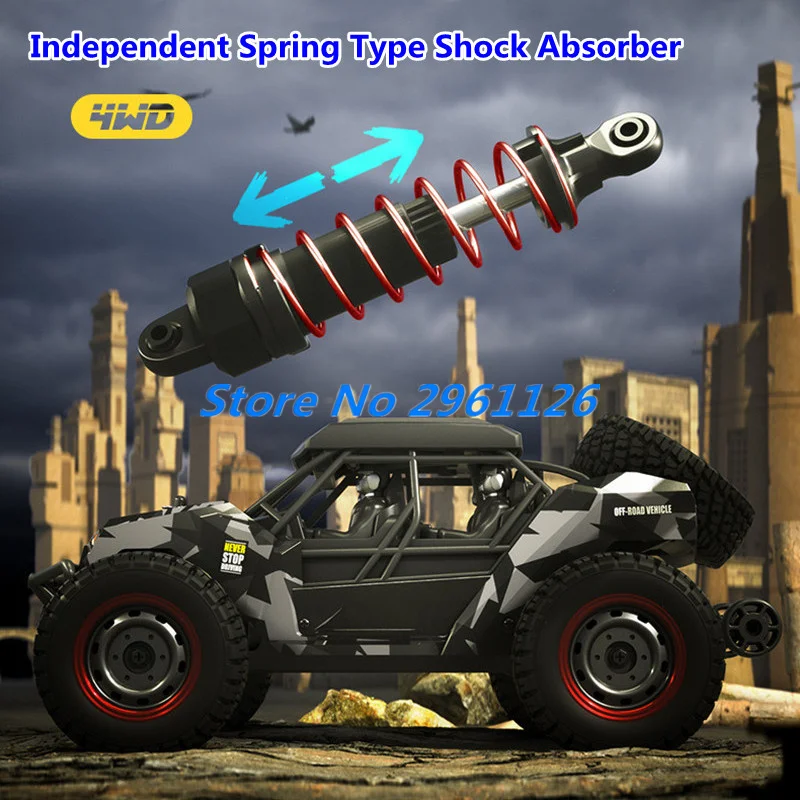4WD 1/16 Scale 60KM/H All Terrain Off Road RC Car 2.4 Speed Adjust LED Highlight High Speed Drift Remote Control Truck Car Model 3
