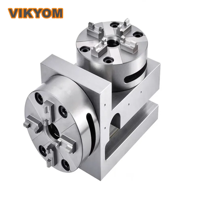 

D100 Horizontal Vertical Manual CNC Chuck Silver Stainless Steel Handle Locking Force 6000 Newton Hardness 57-60HRC