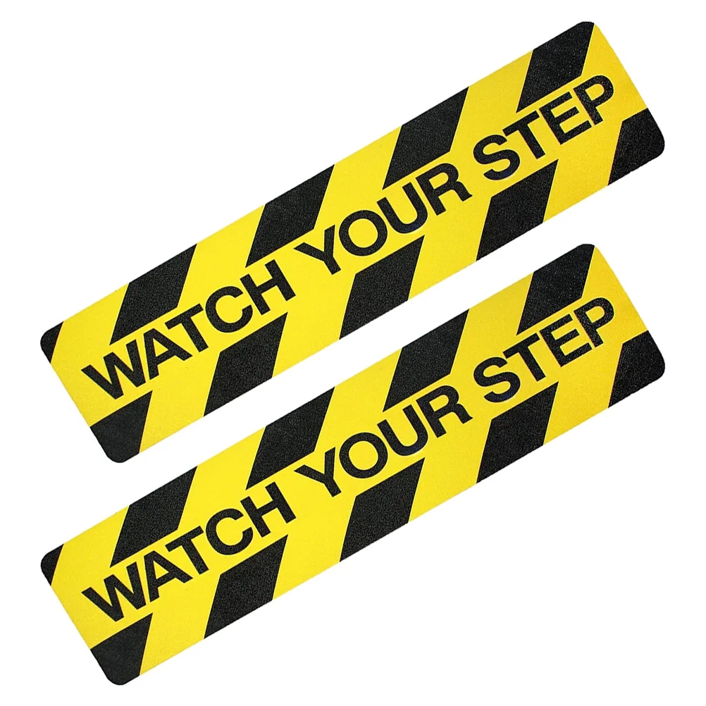 

2 Pcs Stairs Anti-Slip Tape Caution Wet Floor Sign Warning Stickers Slippery When Signs