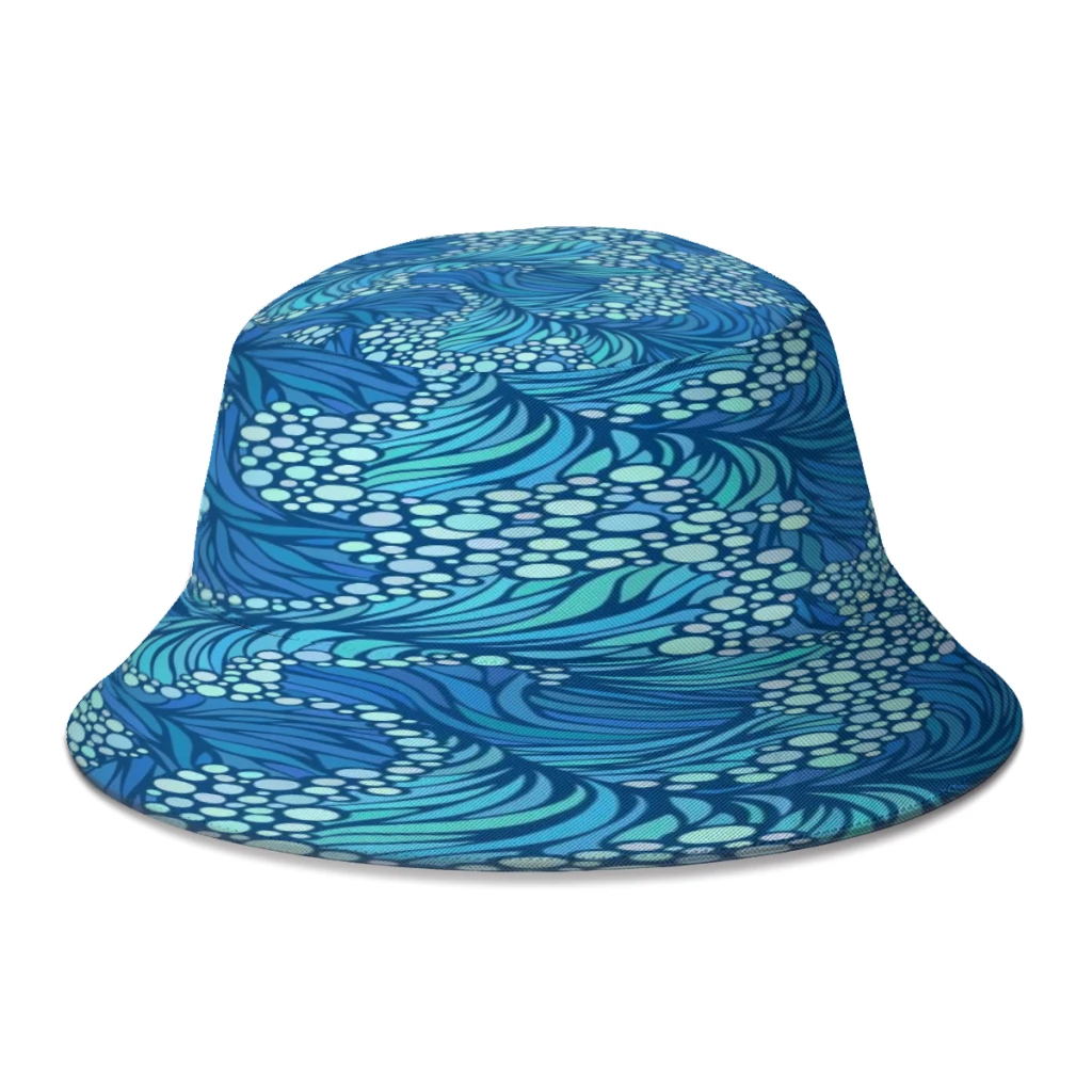 

Japanese Style Waves Bucket Hat Fisherman Hats Reversible