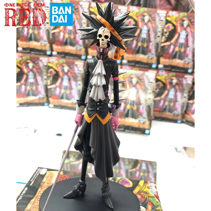 

Bandai Original Banpresto One Piece Film Red Dxf Brook Burukku Anime Figure 18cm Pvc Action Figures Model Toys Kid Gift In Stock