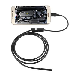7MM for Android Endoscope Micro USB Mini Camera Pipe car Inspection Borescope 6 LEDs Waterproof for Smartphone Pc