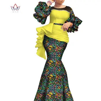 2023 여성용 긴 아프리카 드레스 다시키 나이지리아 전통 웨딩 복장 바쟁 리치 왁스 진주 가운 랜턴 슬리브 WY7769
