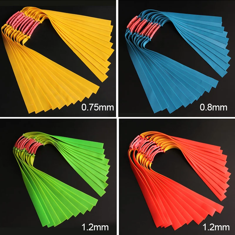 

6pcs 0.55-1.2 mm Rubber Band Catapult Powerful Hunting Accessories Flat Elastic Band For Outdoor Sports Slingshot Rubber Bands