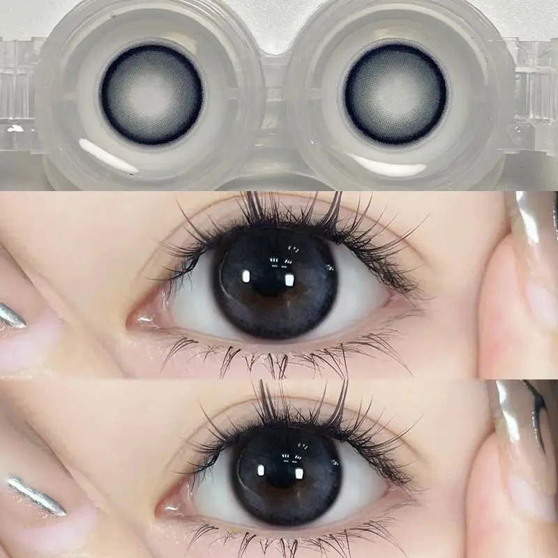 JeweLens Blue Cosmetic Contact Lenses with Black Pupil - 6-Month Wear, 1 Pair