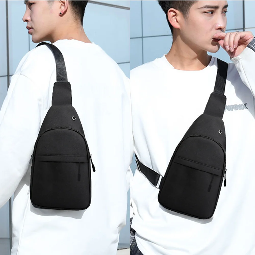 New Chest Bag Unisex Men Chest Pack With USB Charging Earphones