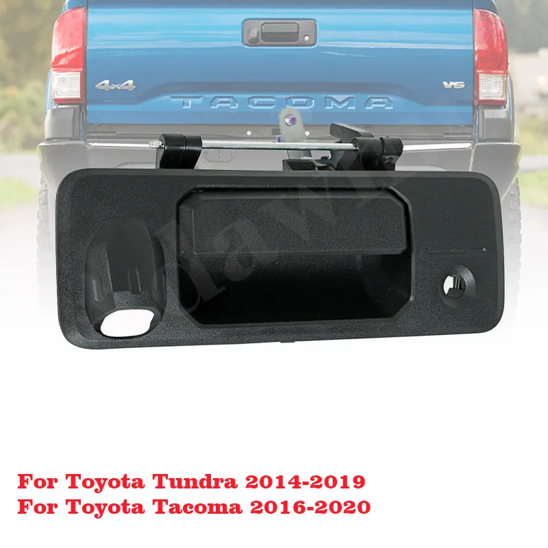 

For Toyota Tacoma 2016-2020 & Tundra 2014-2019 with Camera Hole Rear Tailgate Tail Gate Door Handle Black 69090-0C090