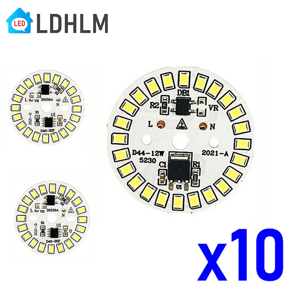 10 개/몫 LED 칩 3W 5W 7W 9W 12W 15W 90 루멘/W 2835SMD 라운..