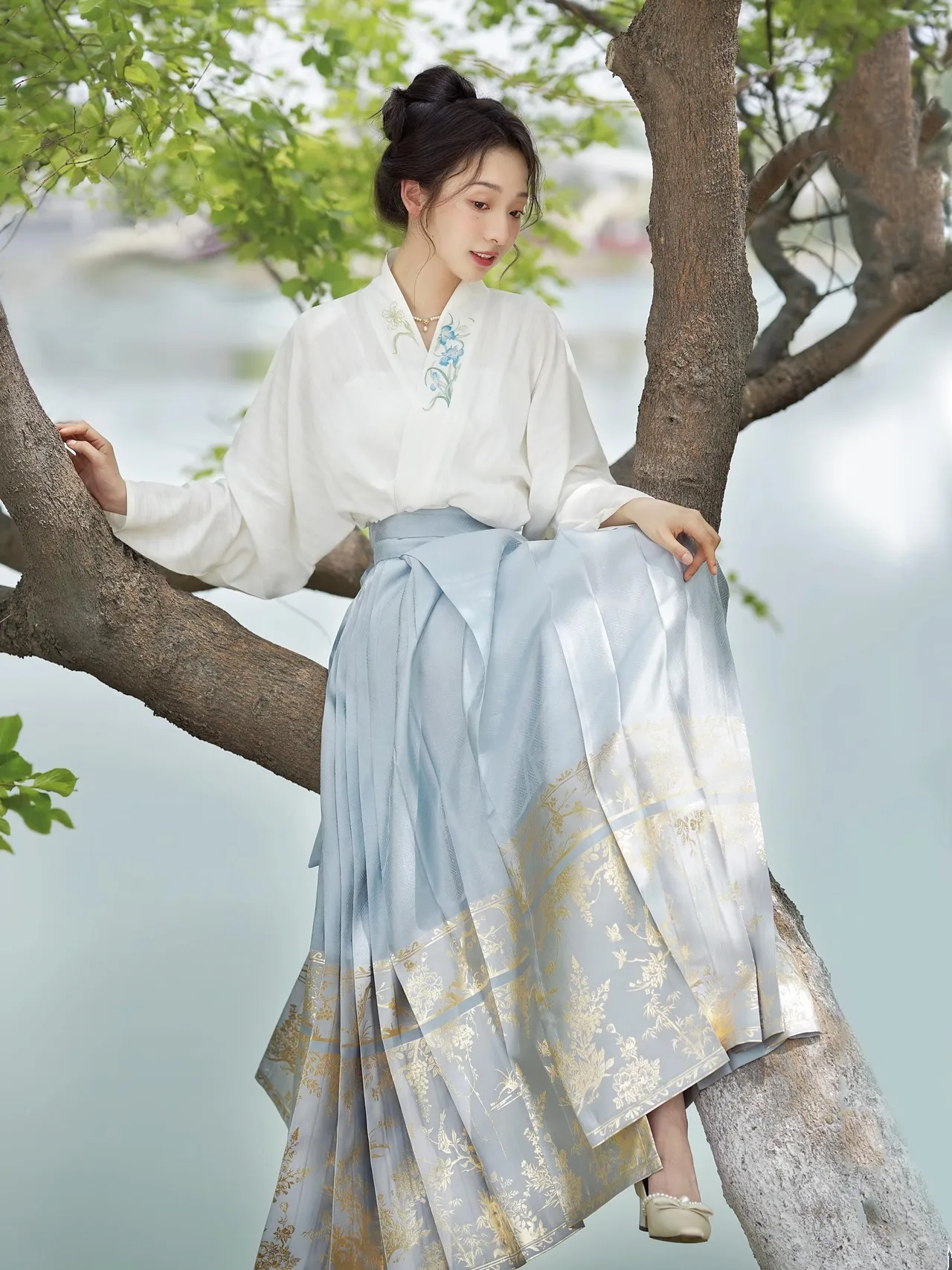 

Elegant Fashion Retro Horse Face Skirt Traditional Chinese Hanfu Daily Party Dress Fresh Elegant Mamianqun Women's Cheongsam