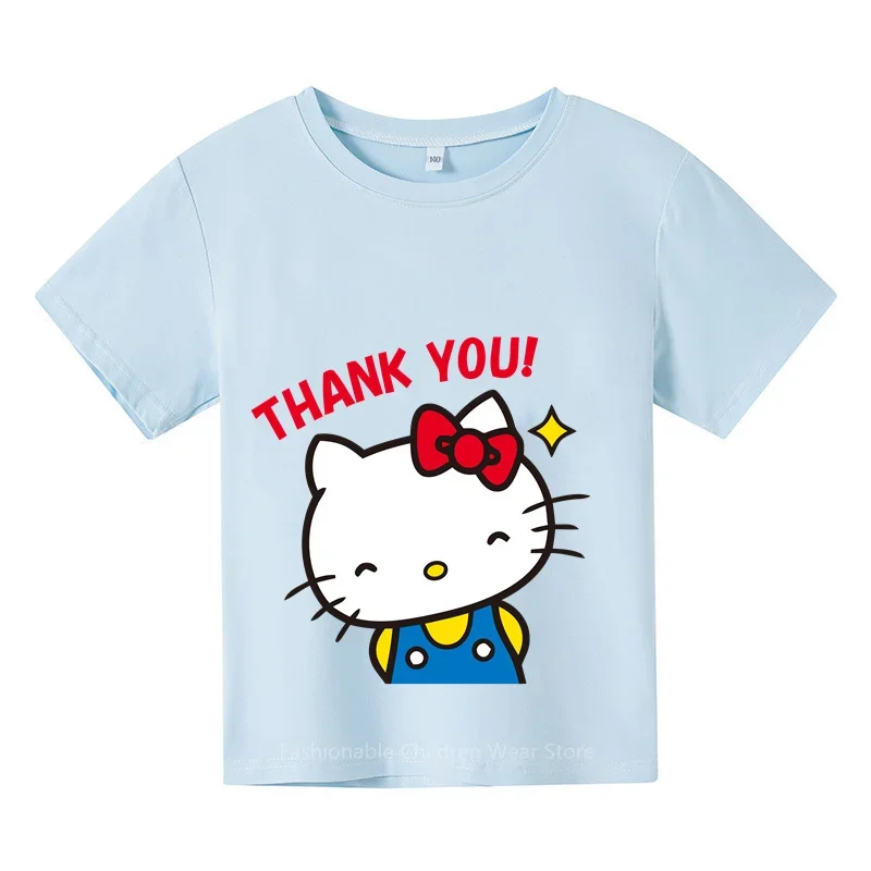 

Summer Hits: Hello Kitty Cute Cartoon T-shirt for Boys & Girls - Cotton Casual Short Sleeve Tops for Kids