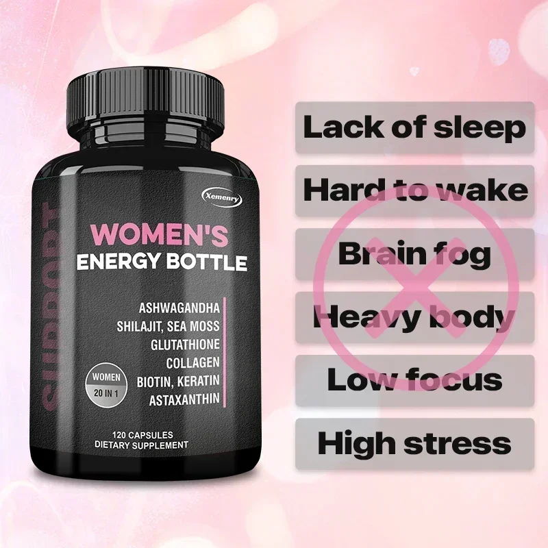 Women's Energy Supplement Supports The Immune System Boosts Energy Improves Mood and Balances Hormones 120 Capsules