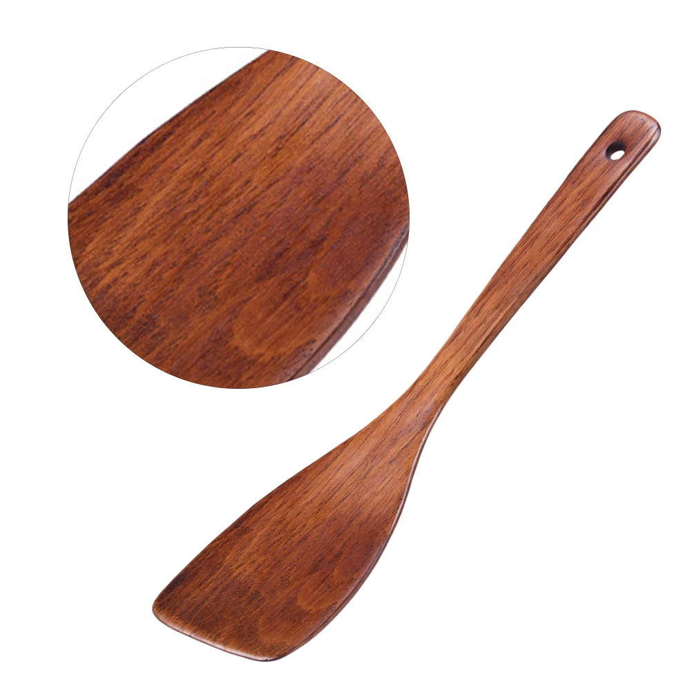Wood Spatula Handle Kitchen Cooking Utensils Resistant High Temperature No Burr Anti Cracking Easy Wash Cloth Dry