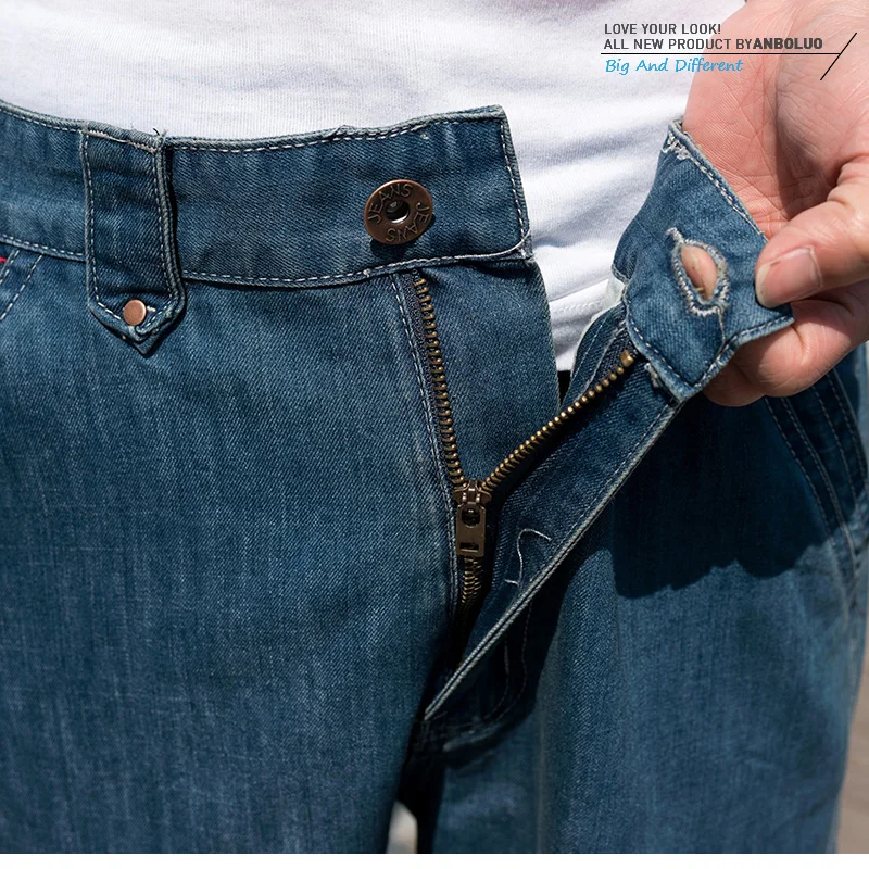Summer Denim Cargo Cropped Pants Big Pocket Men's Shorts Hip Hop Loose Plus Fat Plus Size Jean Short Male