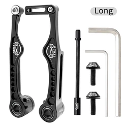 MUQZI Multi - Color V Brake Caliper Set for Bikes - CNC Machined Front & Rear Wheel Brake System with Adjustable Arm Length (Long Black)