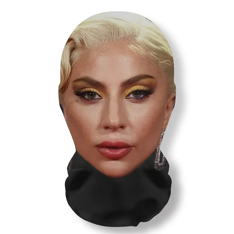 3D Printed Funny Mask Cosplay Pop Singer Lady gaga Full Face Elastic Mesh Breathable Balaclava Headcovers