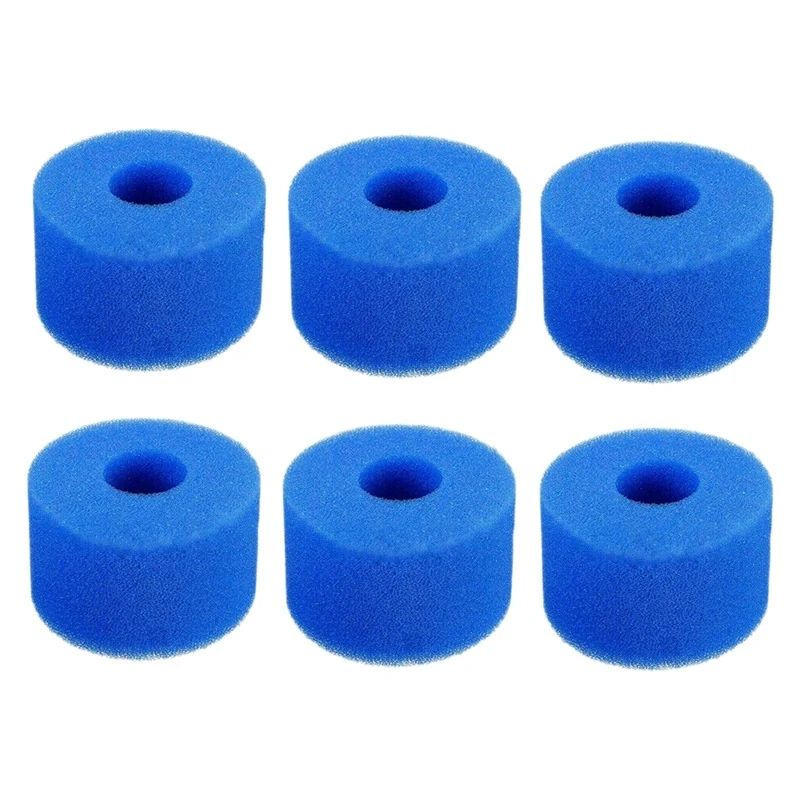 6Pcs for Intex Pure Spa Reusable Washable Foam Hot Tub Filter