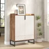 Modern Shoe Cabinet for Entryway, 25 Pairs Shoe Cabinet with Doors, Wood 5-Tier Shoe Organizer, Freestanding Brown 1
