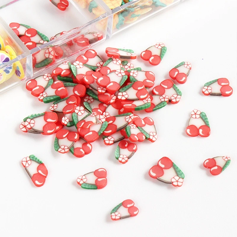 

12 Grids/Box Fruit Soft Clay Beads Fruit Art Supply 3D Polymer Slices UV Epoxy Resin Mold Filler Drop shipping