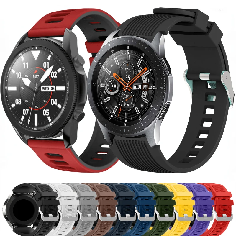 Bracelet sport en Silicone pour Samsung Galaxy Watch 46mm/Huawei Watch GT2/Amazfit GTR 47mm Bracelet pour 22mm 20mm