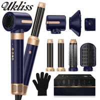 UKLISS Hair Dryer Brush 7 in 1, Air Styler Set with Curling Iron, Round Brush, Straightener for Women