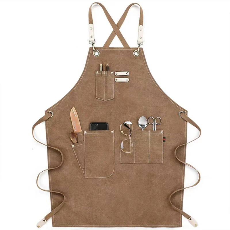 

Fashionable canvas apron waterproof and wear-resistant, Barista barber flower shop painter apron